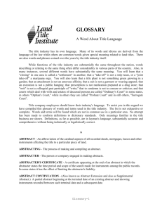 glossary - American Land Title Association