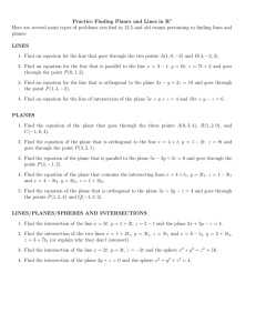 Practice Finding Planes and Lines in R3 Here are several main