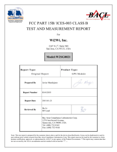 fcc part 15b/ ices-003 class b test and measurement report