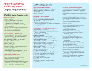 Applied Economics and Management Degree Requirements