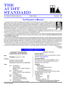 The Audit Standard - Institute of Internal Auditors, Dallas Chapter