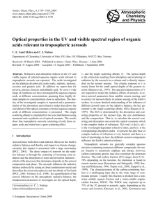 Optical properties in the UV and visible spectral region of organic