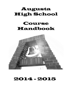 Augusta High School Course Handbook 2014 - 2015