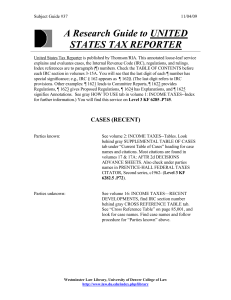 A Research Guide to UNITED STATES TAX REPORTER
