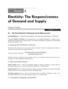 Elasticity: The Responsiveness of Demand and Supply