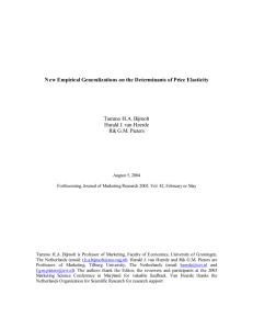 New Empirical Generalizations on the Determinants of Price
