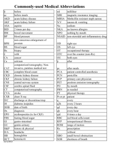 Commonly-used Medical Abbreviations