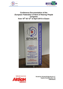 Conference Documentation of the European Federation of Hard of