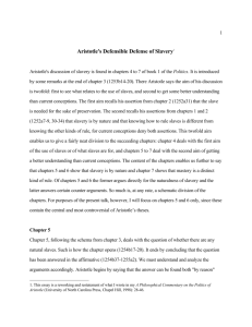 Aristotle's Defensible Defense of Slavery