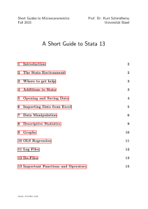 A Short Guide to Stata 13