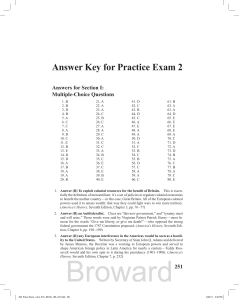 Answer Key for Practice Exam 2