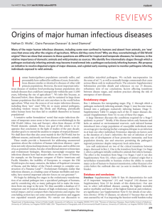 Origins of major human infectious diseases