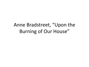 Anne Bradstreet, Upon the Burning of Our House