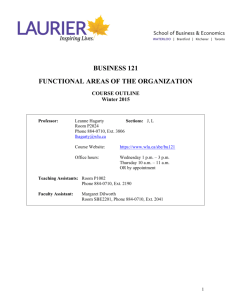 business 121 functional areas of the organization