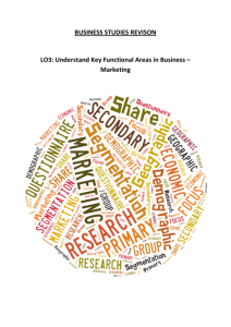 BUSINESS STUDIES REVISON LO3: Understand Key Functional