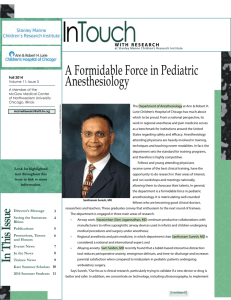 A Formidable Force in Pediatric Anesthesiology