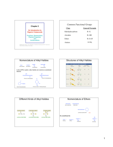 Common Functional Groups Nomenclature of Alkyl Halides