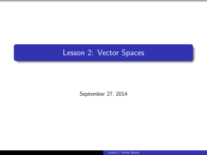 Lesson 2: Vector Spaces