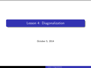 Lesson 4: Diagonalization