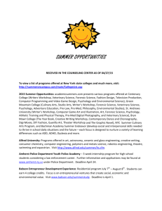 summer opportunities - Buffalo Academy of the Sacred Heart