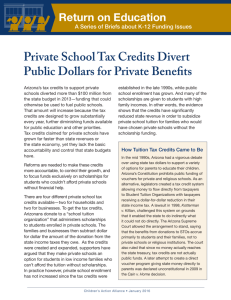 Private School Tax Credits Divert Public Dollars for Private Benefits
