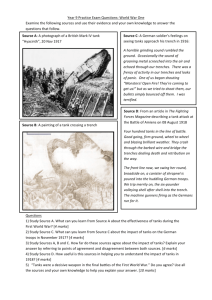 Year 9 Practice Exam Questions: World War One Examine the