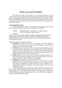 HTML Forms and CONTROLS