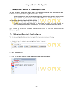 17 – Using Input Controls to Filter Report Data in Web Intelligence