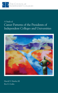 Career Patterns of the Presidents of Independent Colleges and