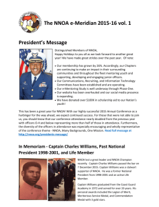 President's Message The NNOA e-Meridian 2015