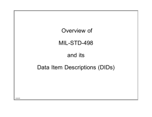 Overview of MIL-STD-498 and its DIDs