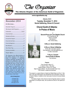 The Organizer - Atlanta Chapter of American Guild of Organists