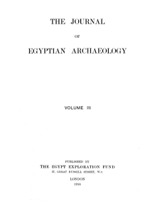 Journal of Egyptian Archaeology, vol. 3(4), 1916