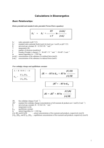 Calculations in Bioenergetics