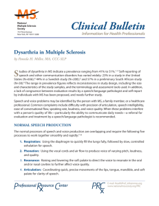 Clinical Bulletin: Dysarthria in MS