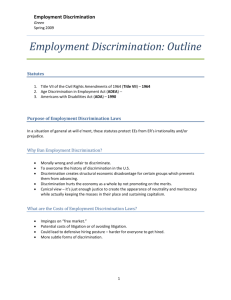 Sarah M. Rich – Employment Discrimination Outline