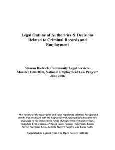 Legal Outline of Authorities & Decisions Related to Criminal