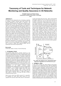 Taxonomy of Tools and Techniques for Network Monitoring and