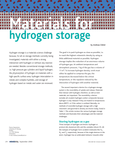 hydrogen storage