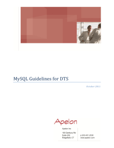 MySQL Guidelines for DTS