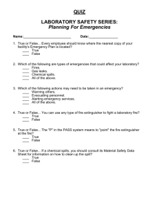 QUIZ LABORATORY SAFETY SERIES: Planning For