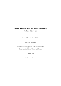 Drama, Narrative and Charismatic Leadership