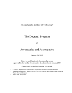 The Doctoral Program in Aeronautics and Astronautics