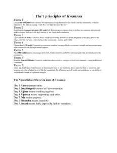 The 7 principles of Kwanzaa - K