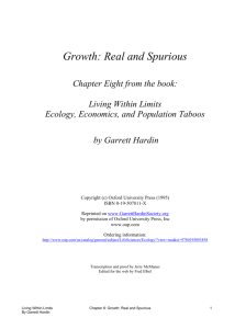 Growth: Real and Spurious - Chapter 8 from Living Within Limits