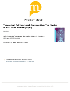 Theoretical Politics, Local Communities: The