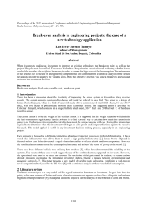 Break-even analysis in engineering projects: the case of a