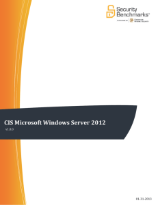 CIS Microsoft Windows Server 2012 Benchmark