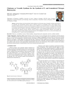 Chalcones as Versatile Synthons for the