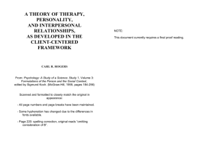 a theory of therapy, personality, and interpersonal relationships, as